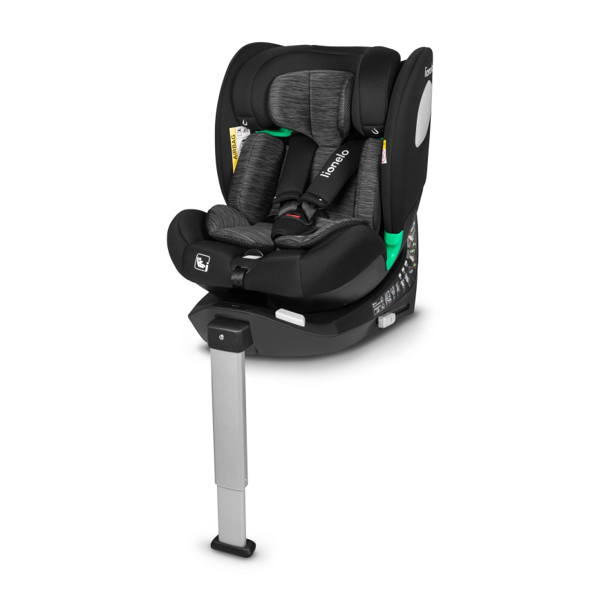 Lionelo - Otočná autosedačka s bázou BRAAM i-Size 40-150 cm Čierny karbón