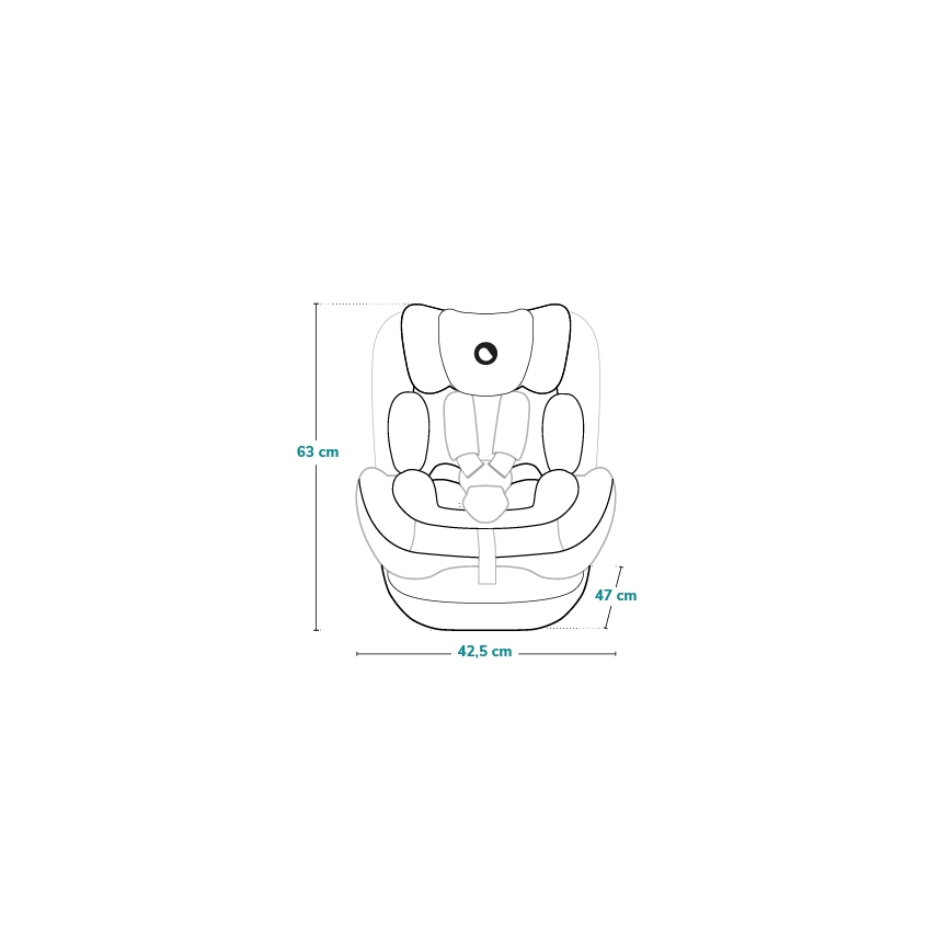 Lionelo - otočná autosedačka s bázou HARPER i-Size 76-150 cm Black Carbon