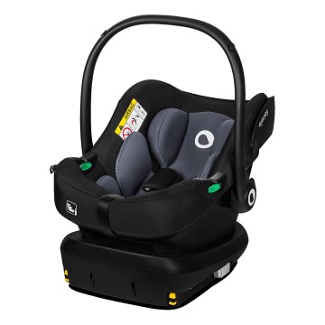 Lionelo - Otočná autosedačka so základňou ASTRID SET i-Size 40-87 cm Čierna/Sivá
