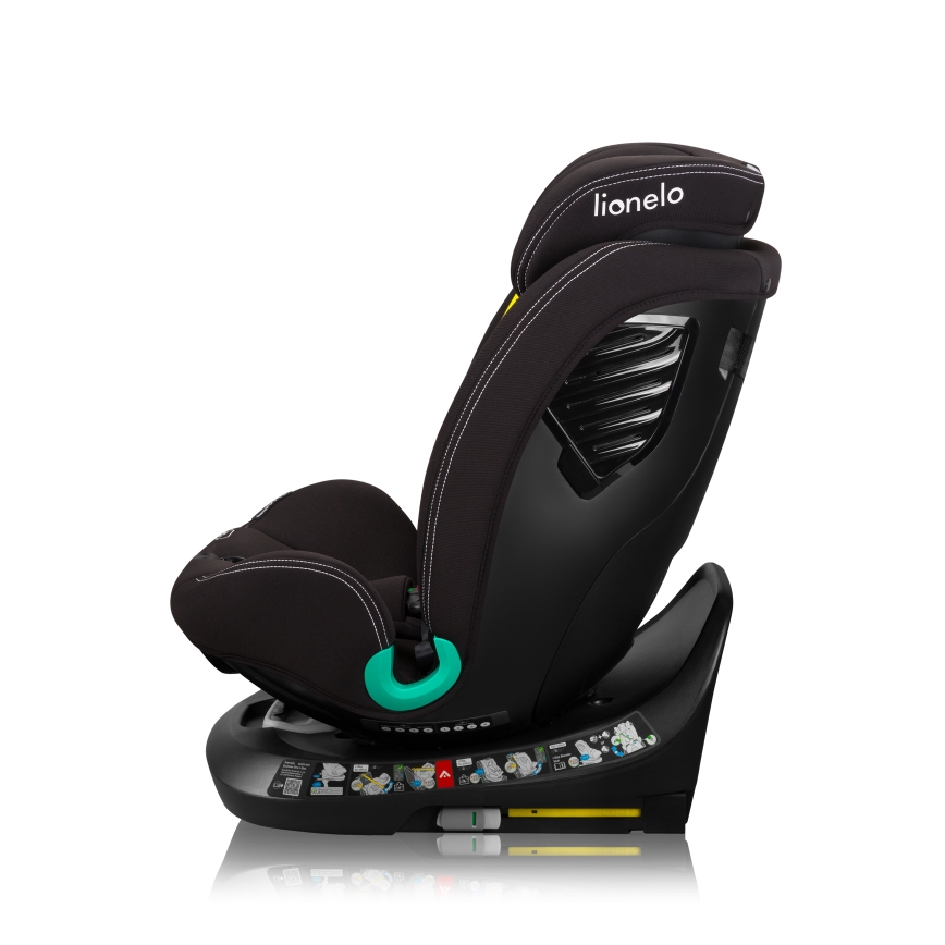 Lionelo - Otočná autosedačka so základňou BASTIAAN ONE i-Size 40-150 cm Čierny karbón