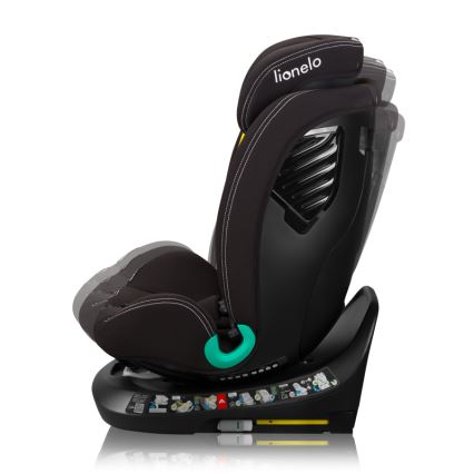 Lionelo - Otočná autosedačka so základňou BASTIAAN ONE i-Size 40-150 cm Čierny karbón