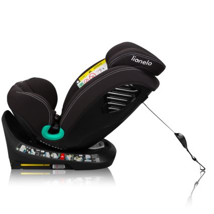 Lionelo - Otočná autosedačka so základňou BASTIAAN ONE i-Size 40-150 cm Čierny karbón