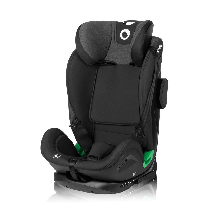 Lionelo - Otočná autosedačka so základňou HARPER i-Size 76-150 cm Black Carbon