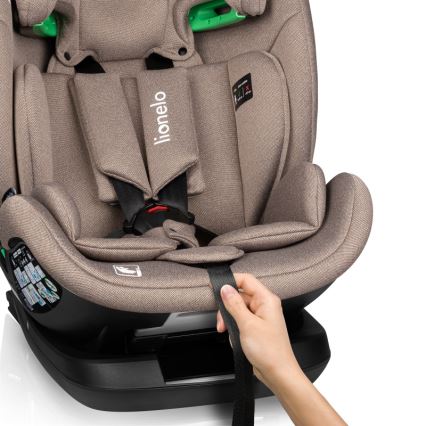 Lionelo - Otočná autosedačka so základňou LAVENDER i-Size 76-150 cm Béžová Latte