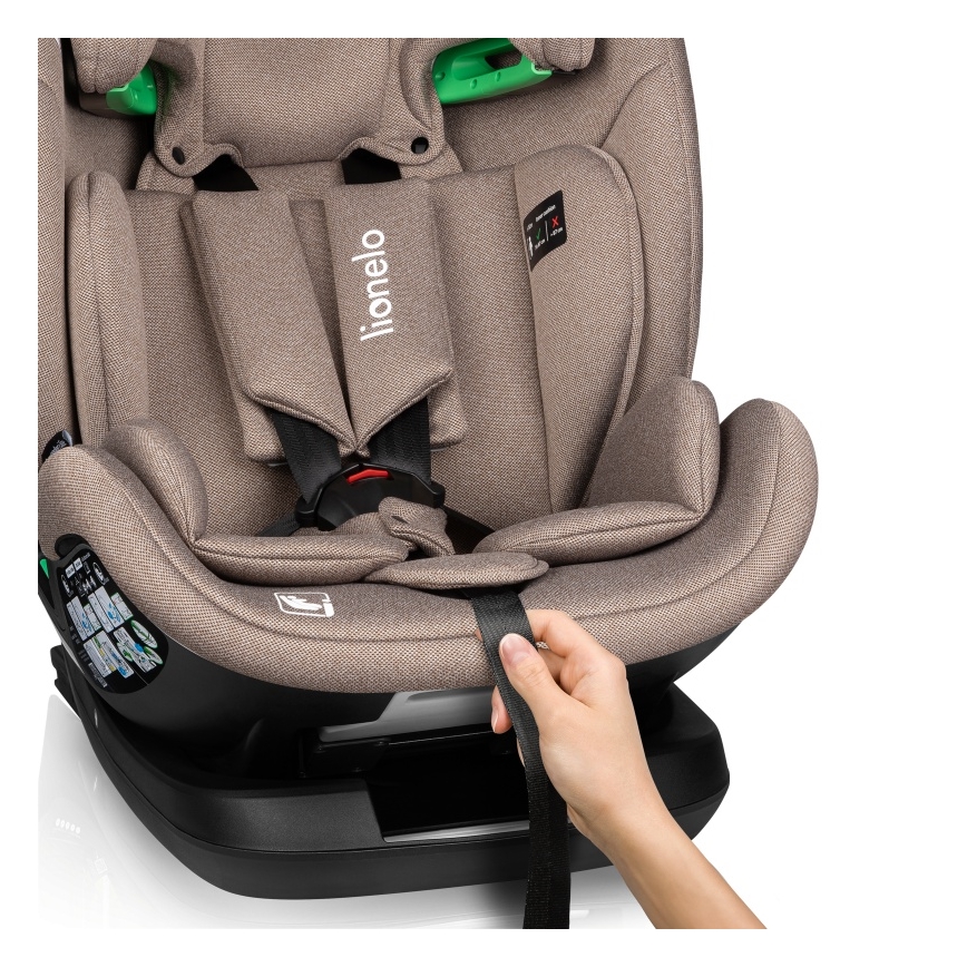 Lionelo - Otočná autosedačka so základňou LAVENDER i-Size 76-150 cm Béžová Latte