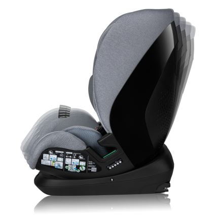 Lionelo - Otočná autosedačka so základňou LAVENDER i-Size 76-150 cm Grey Stone