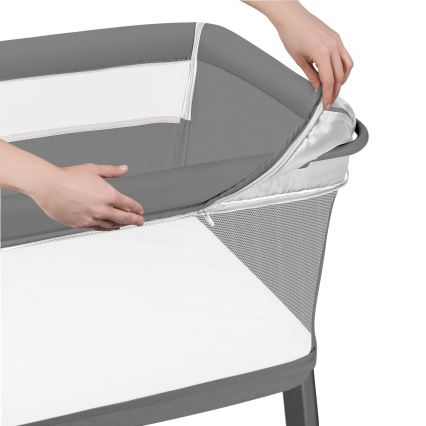 Lionelo - Otroška posteljica 5 v 1 THOMI PLUS Grey Concrete