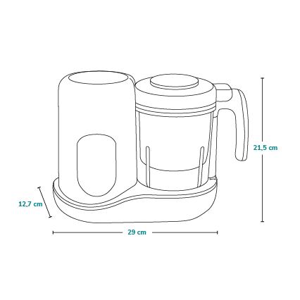 Lionelo - Parný varič 5v1 BABYMENU 110W/230V biela/sivá