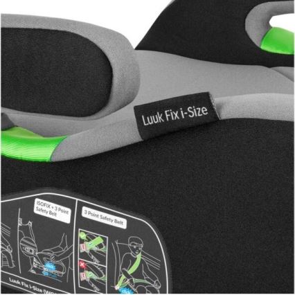 Lionelo - Podsedák do auta LUUK FIX i-Size 125-150 cm čierna/šedá