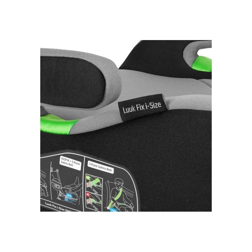 Lionelo - Podsedák do auta LUUK FIX i-Size 125-150 cm čierna/šedá
