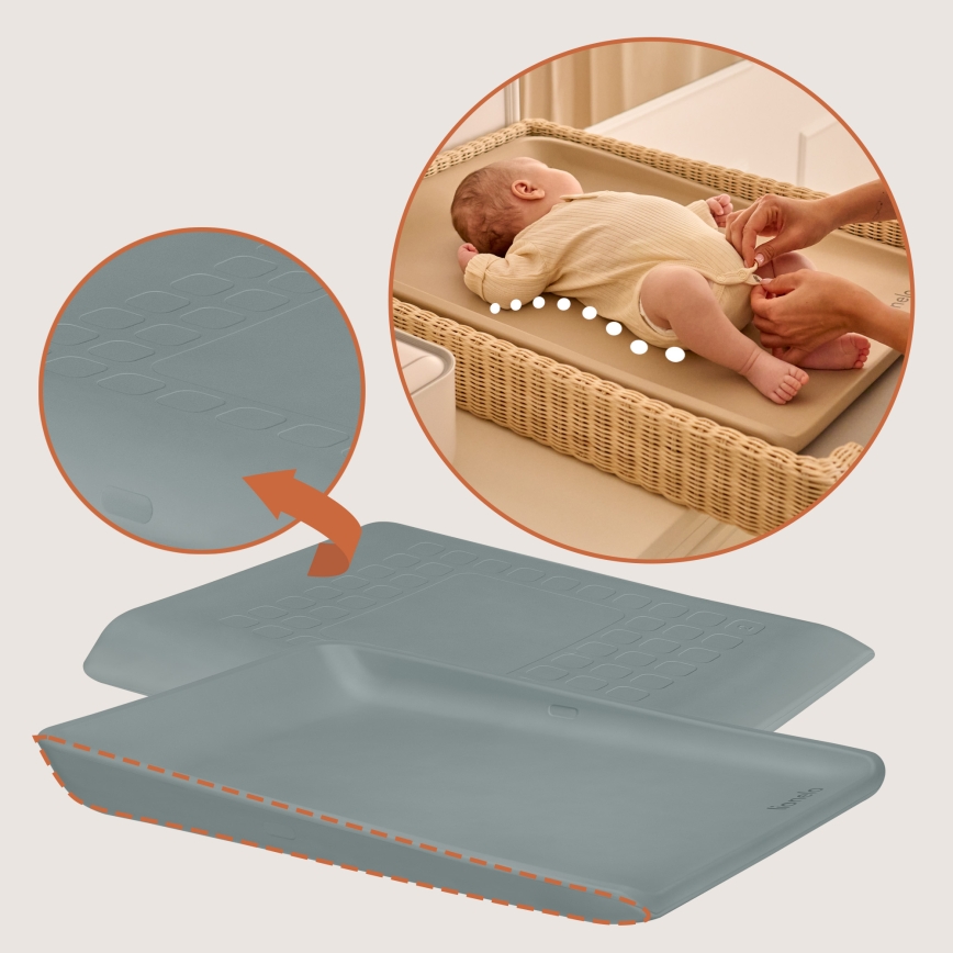 Lionelo - Prebaľovacia podložka MEGS 49x70 cm Holubia sivá