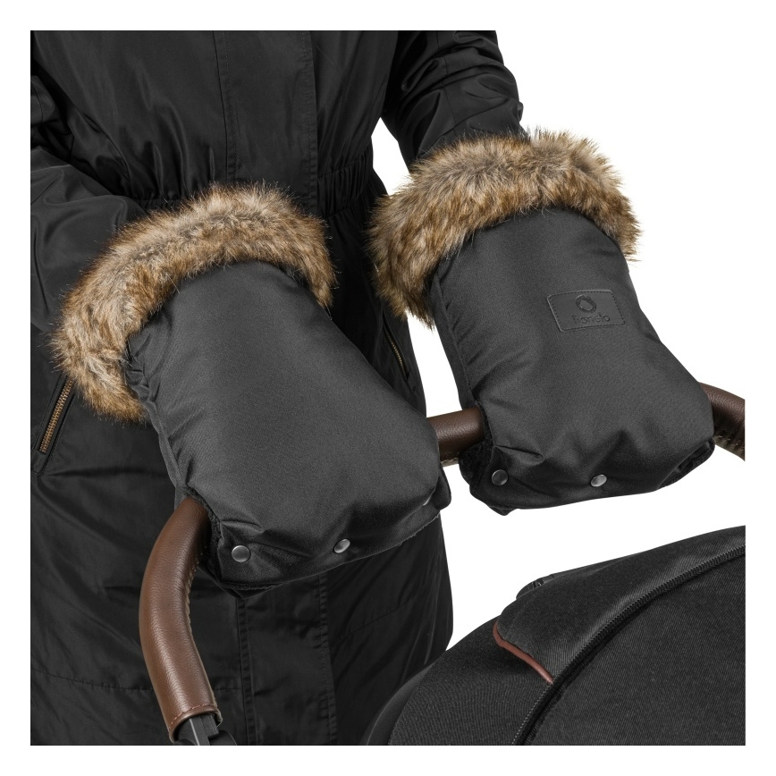 Lionelo - Rukávniky na kočík HANDMUFF čierne