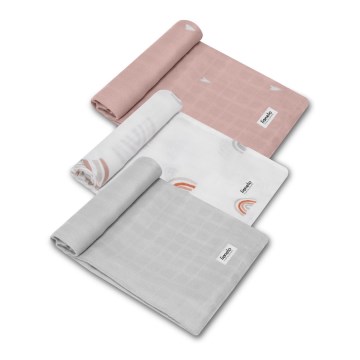 Lionelo - Sada 3x Bambusová plienka BAMBOO SET 70x70 cm Dúha