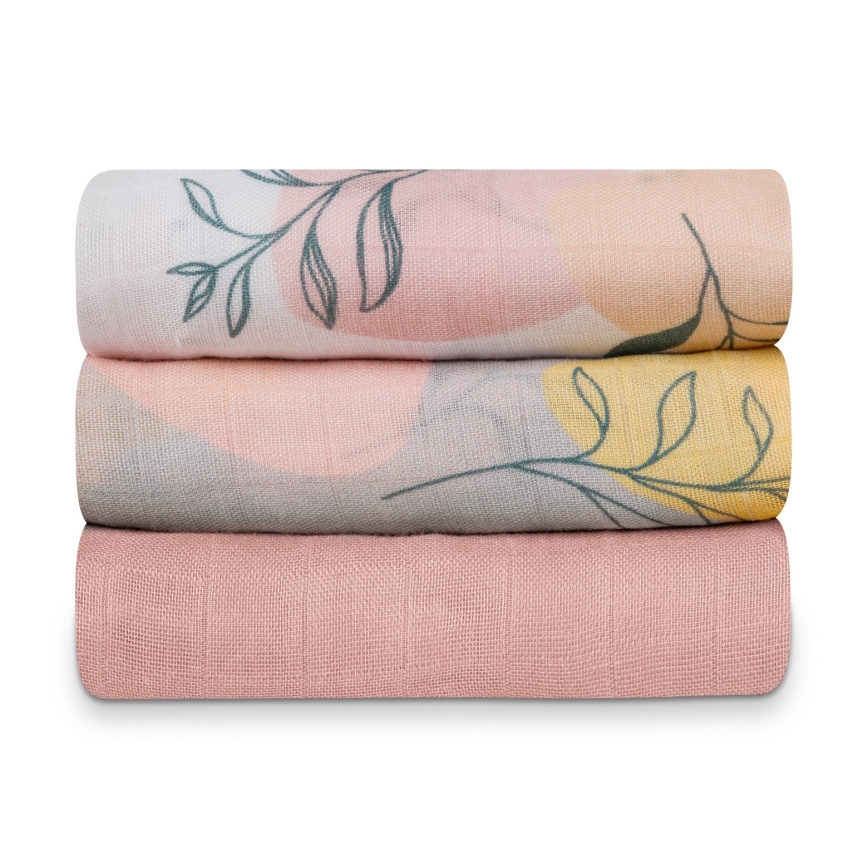 Lionelo - SADA 3x bambusových plienok BAMBOO SET 70x70 cm Leaf