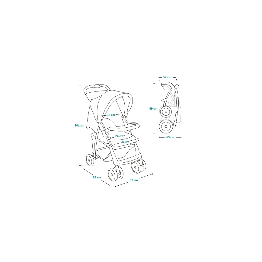 Lionelo - Športový kočík EMMA PLUS zelený