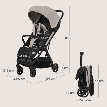 Lionelo - Športový kočík JULIE AIR Beige Sand
