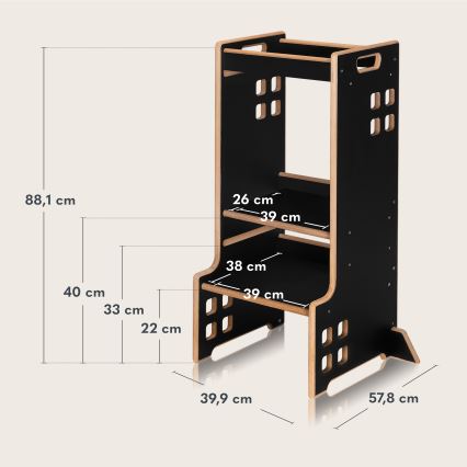 Lionelo - Učiaca veža CASS Čierny onyx