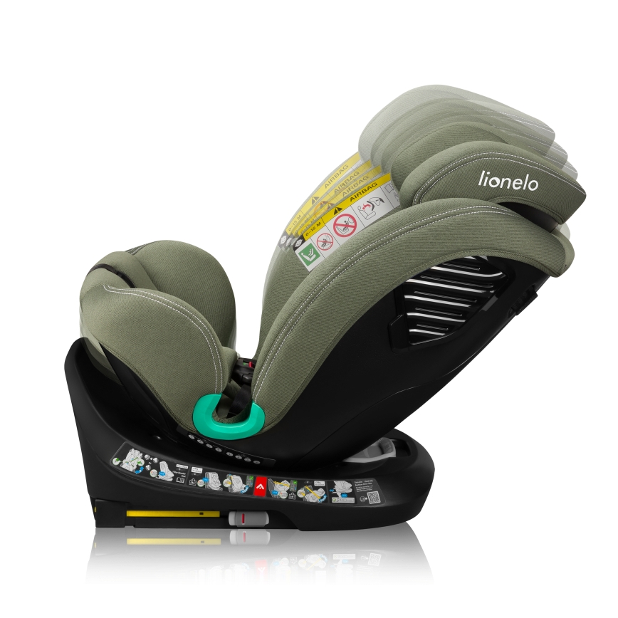 Lionelo - Autosedačka s otočnou základňou BASTIAAN ONE i-Size 40-150 cm olivovo zelená