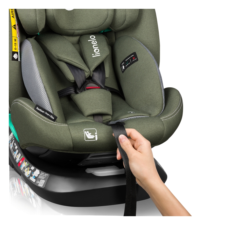 Lionelo - Autosedačka s otočnou základňou BASTIAAN ONE i-Size 40-150 cm olivovo zelená