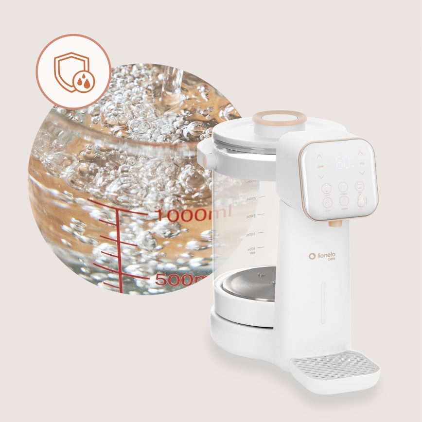 Lionelo - Zariadenie na prípravu dojčenského mlieka BABYPRESTO 2.0 1200W/230V Biele