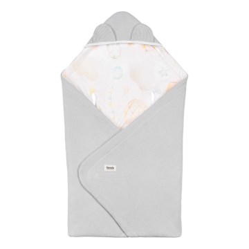 Lionelo - Zavinovačka do autosedačky TRAVEL SWADDLE 90x90 cm Grey Baloon
