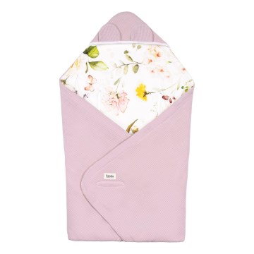 Lionelo - Zavinovačka do autosedačky TRAVEL SWADDLE 90x90 cm Růžový Květ