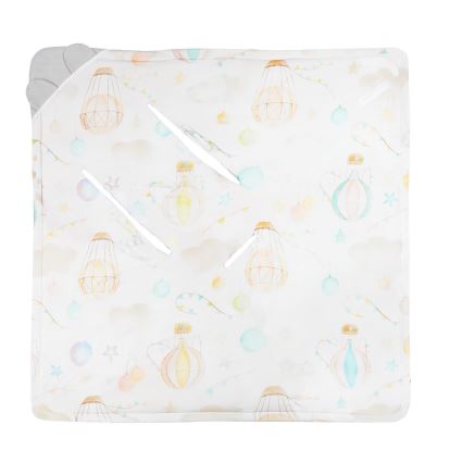 Lionelo - Zavinovačka do autosedačky TRAVEL SWADDLE 90x90 cm Šedý balón