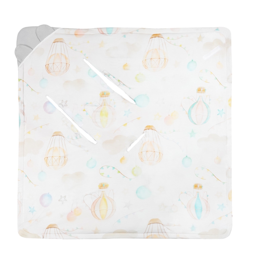 Lionelo - Zavinovačka do autosedačky TRAVEL SWADDLE 90x90 cm Šedý balón