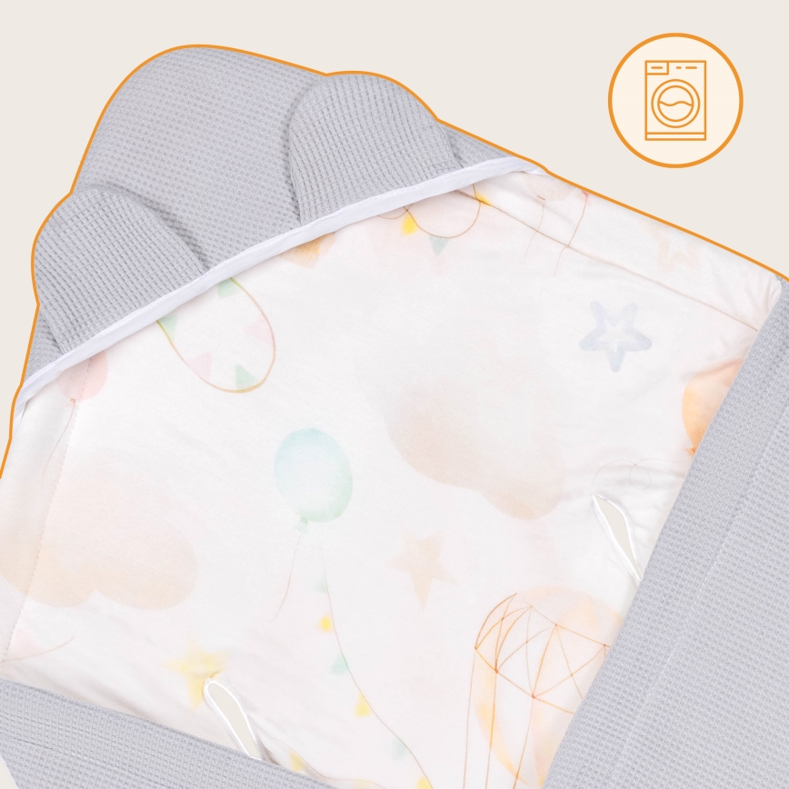 Lionelo - Zavinovačka do autosedačky TRAVEL SWADDLE 90x90 cm Šedý balón