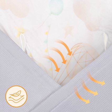Lionelo - Zavinovačka do autosedačky TRAVEL SWADDLE 90x90 cm Šedý balón