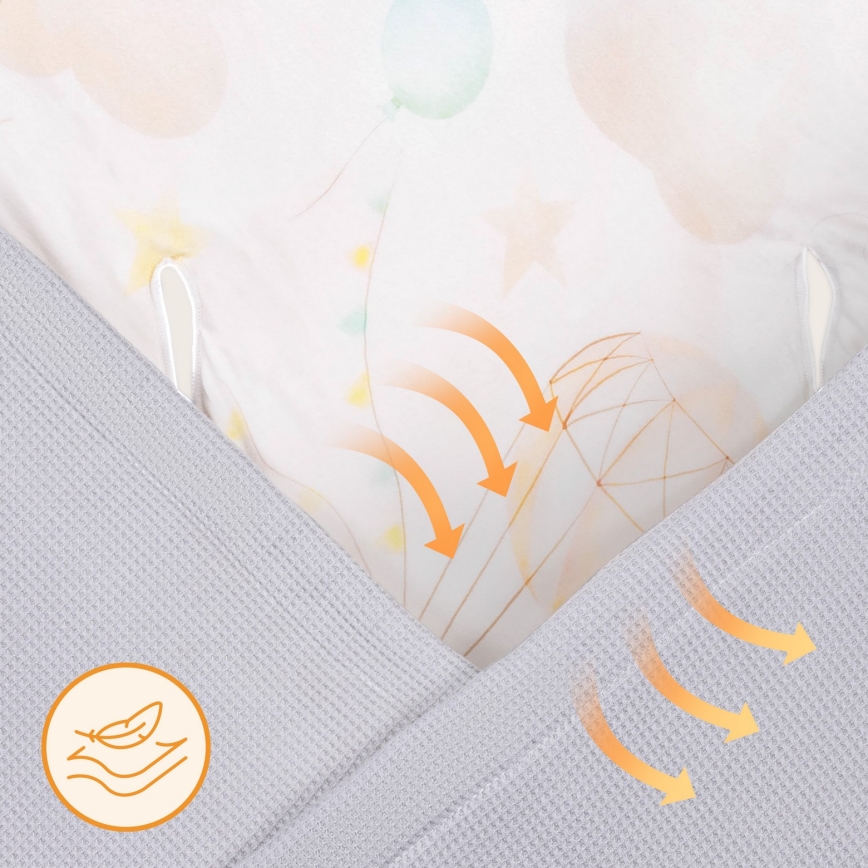 Lionelo - Zavinovačka do autosedačky TRAVEL SWADDLE 90x90 cm Šedý balón