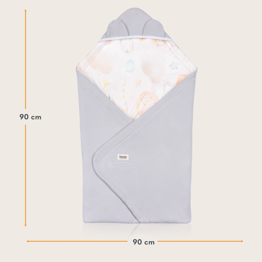 Lionelo - Zavinovačka do autosedačky TRAVEL SWADDLE 90x90 cm Šedý balón