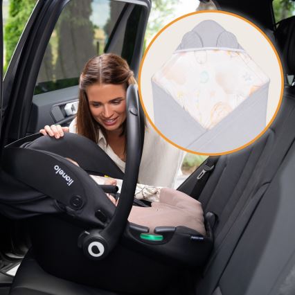 Lionelo - Zavinovačka do autosedačky TRAVEL SWADDLE 90x90 cm Sivý Balón