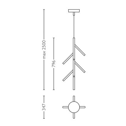 Lirio 40758/11/LI - závesné svietidlo BRANCHES 9xLED/5W