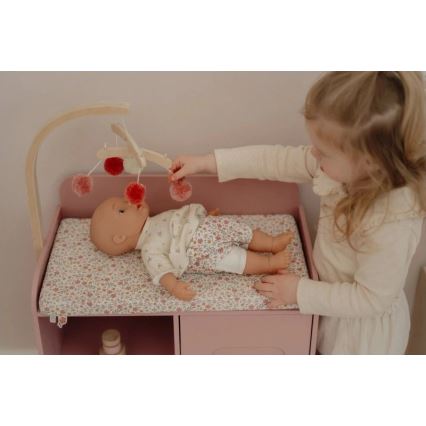 Little Dutch - Drevený prebaľovací pult pre bábiky Soft Flowers