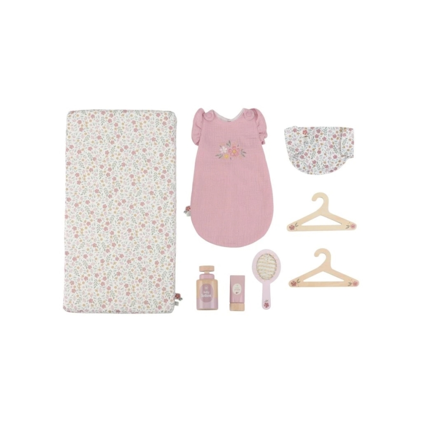 Little Dutch - Drevený prebaľovací pult pre bábiky Soft Flowers