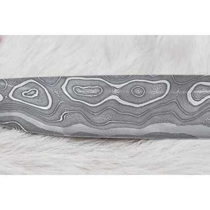 Lovecký damaškový nôž 13,8 cm ironwood/byvolia kosť