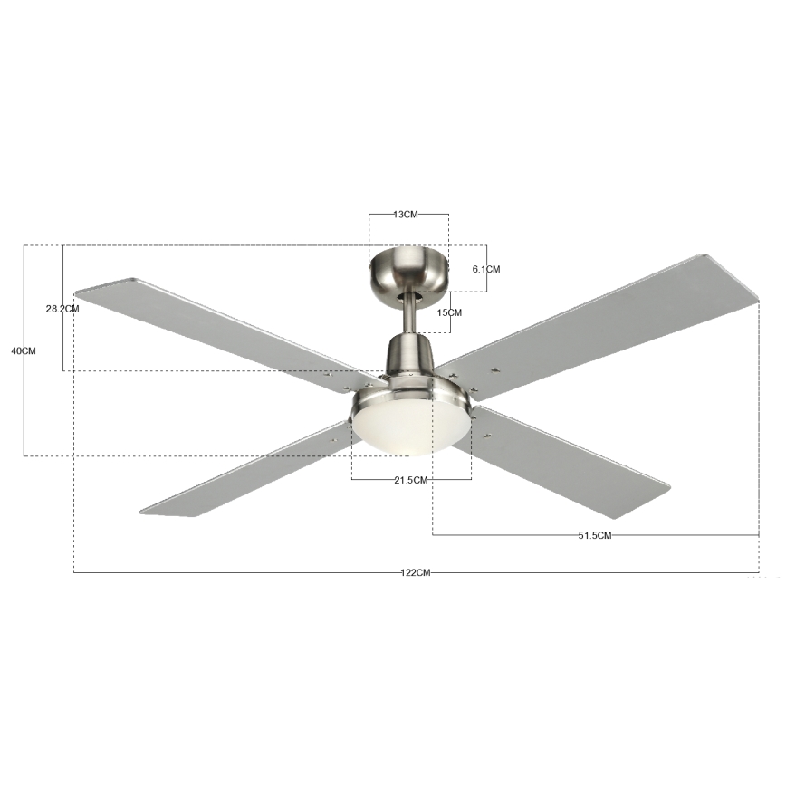 Lucci Air 210334 - Stropný ventilátor AIRFUSION QUEST 1xE27/60W/230V drevo/matný chróm + diaľkové ovládanie