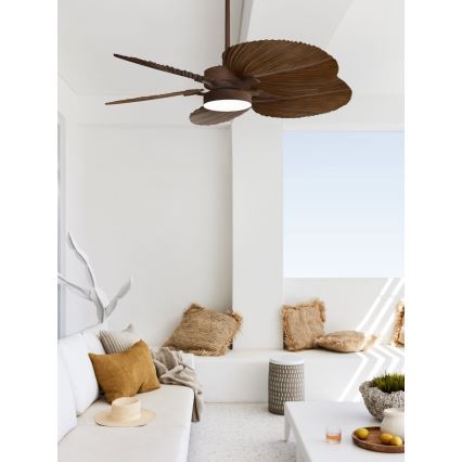 Lucci Air 210655 - LED Stropný ventilátor BALI 1xGX53/18W/230V hnedá + diaľkové ovládanie