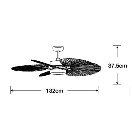 Lucci Air 210655 - LED Stropný ventilátor BALI 1xGX53/18W/230V hnedá + diaľkové ovládanie