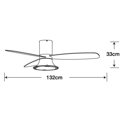 Lucci Air 210661 - LED Stmievateľný stropný ventilátor FLUSSO 1xGX53/18W/230V drevo/biela + diaľkové ovládanie