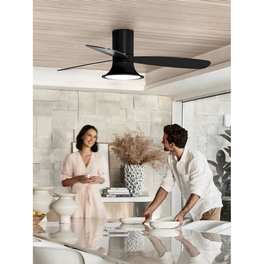 Lucci Air 210662 - LED Stmievateľný stropný ventilátor FLUSSO 1xGX53/18W/230V drevo/čierna + diaľkové ovládanie