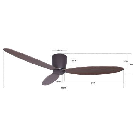 Lucci air 212883 - Stropný ventilátor AIRFUSION RADAR drevo/hnedá + diaľkové ovládanie