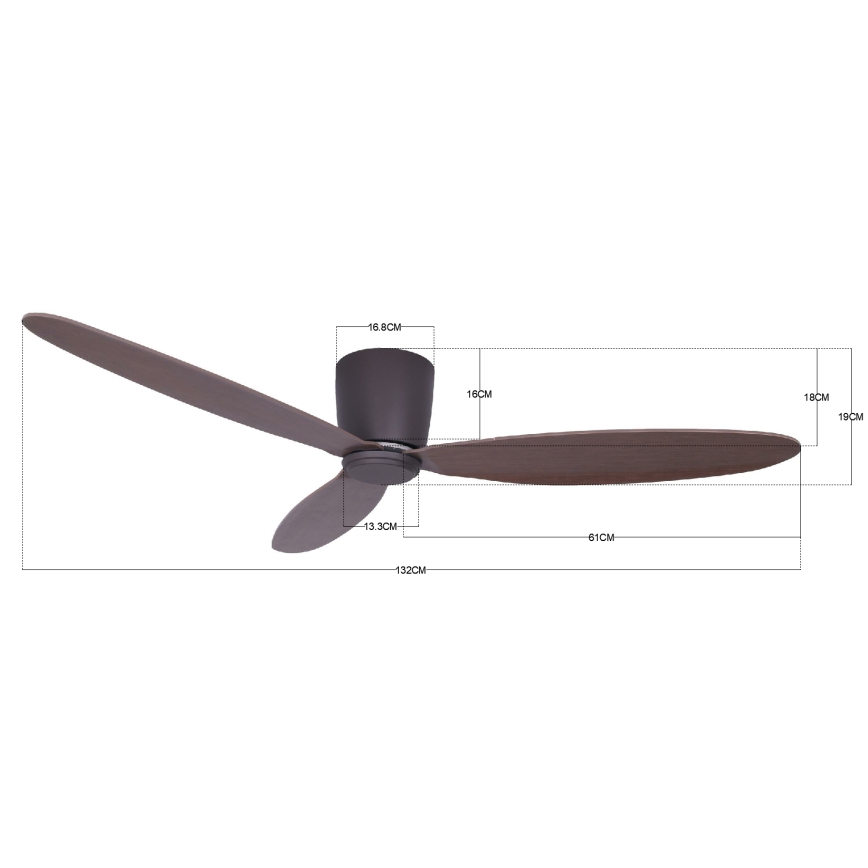 Lucci air 212883 - Stropný ventilátor AIRFUSION RADAR drevo/hnedá + diaľkové ovládanie