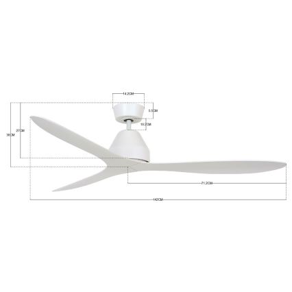 Lucci air 213040 - Stropný ventilátor WHITEHAVEN biela + diaľkové ovládanie