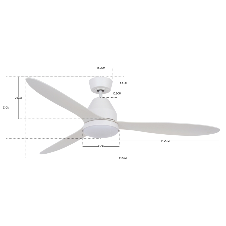 Lucci air 213043 - LED Stropný ventilátor WHITEHAVEN GX53/17W/230V biela + diaľkové ovládanie
