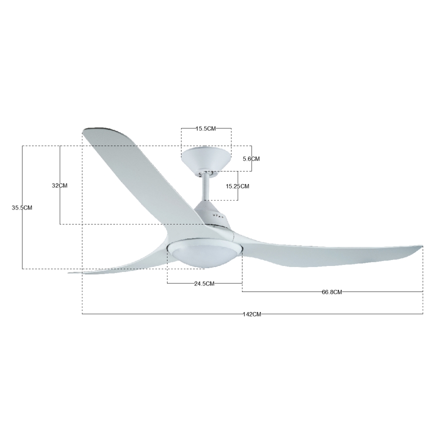 Lucci air 213096 - LED stropný ventilátor MARINER LED/15W/230V biely priemer 142 cm + diaľkové ovládanie