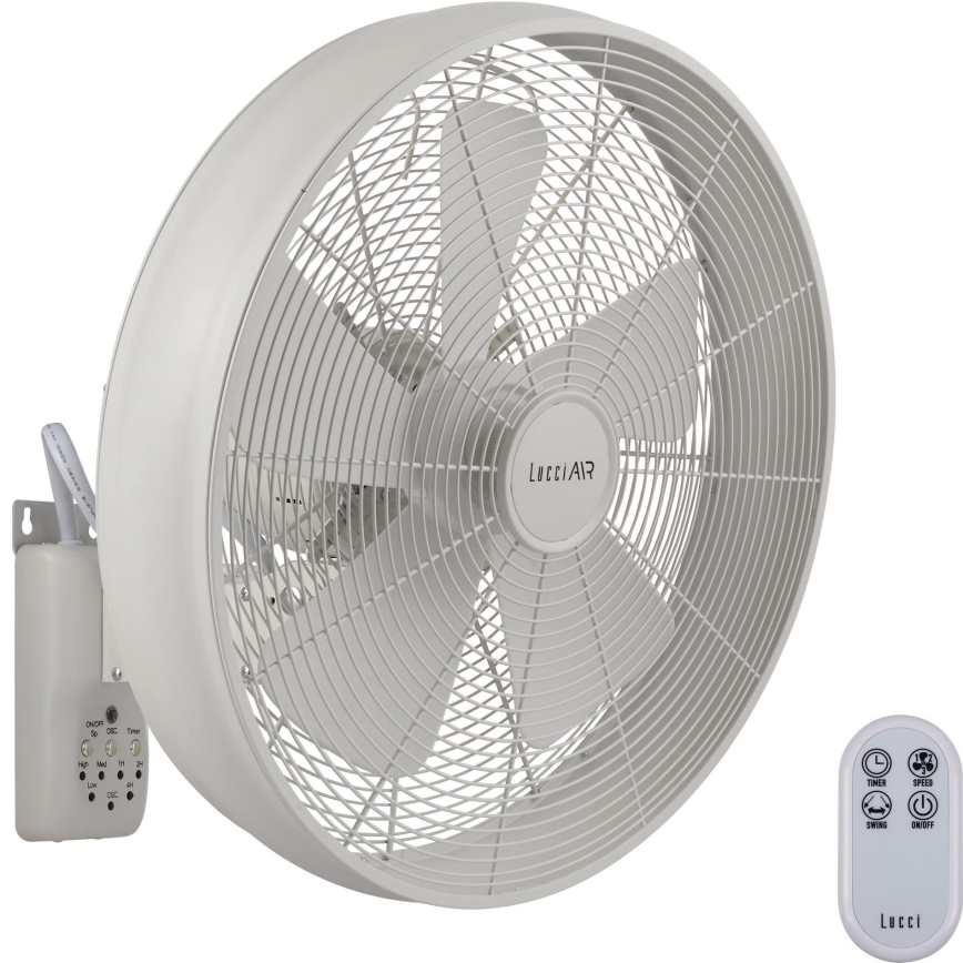 Lucci Air 213128EU - Nástenný ventilátor BREEZE 55W/230V biela + diaľkové ovládanie