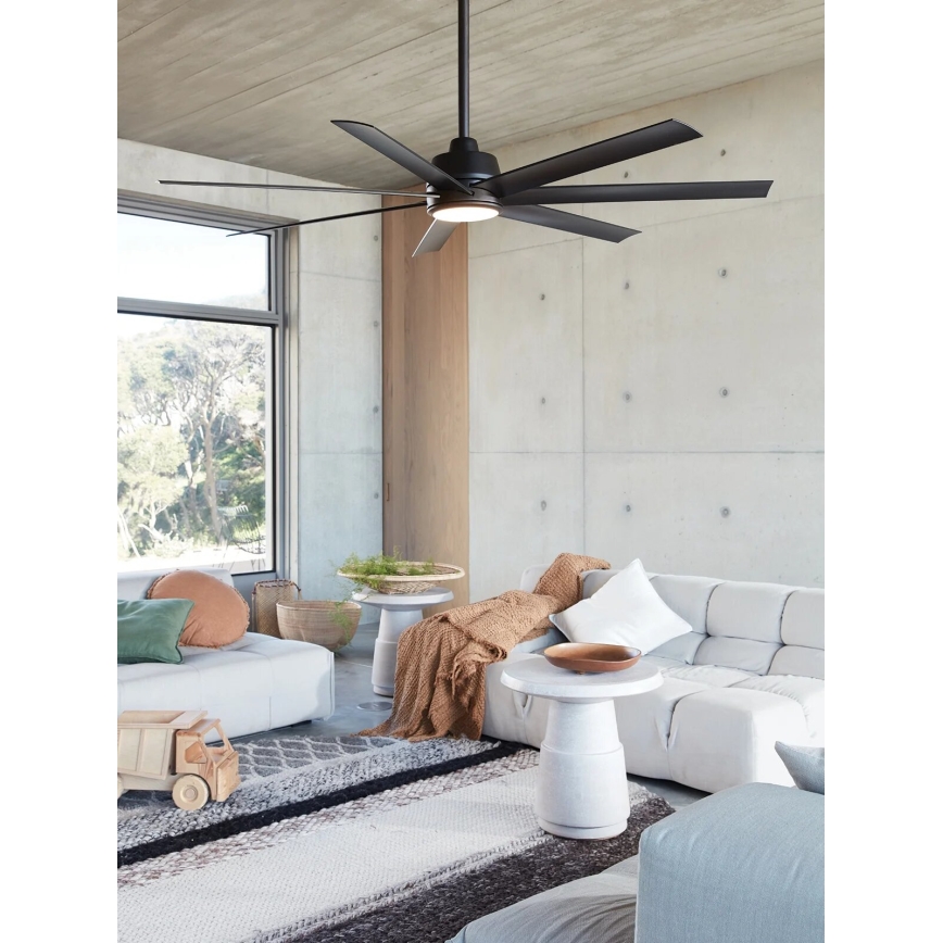 Lucci Air 21318349 - LED Stmievateľný stropný ventilátor ATLANTA 1xGX53/12W/230V pr. 142 cm čierna + diaľkové ovládanie