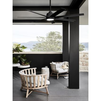 Lucci Air 21318349 - LED Stmievateľný stropný ventilátor ATLANTA 1xGX53/12W/230V pr. 142 cm čierna + diaľkové ovládanie